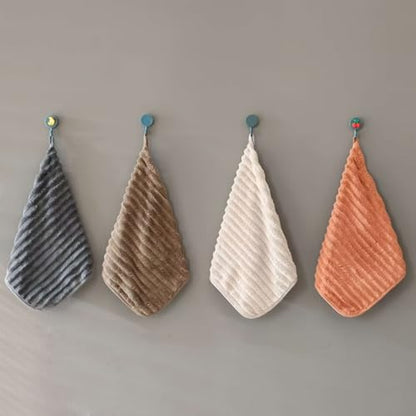 5pcs Hand Towel Set Super Absorbent Quick Dry Lint Free Hanging Loops 30x30cm for Bathroom Kitchen Travel Daily Use Home, Beige - color: Beige