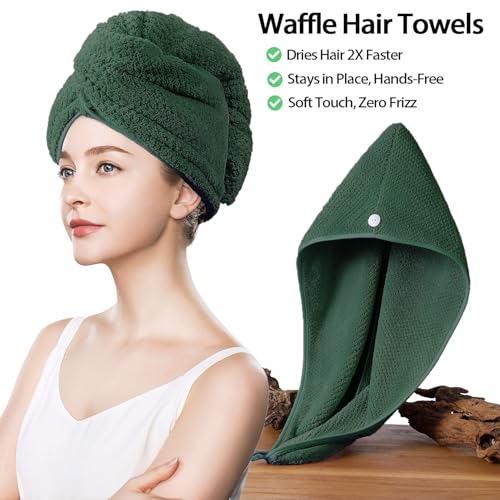 Bath Towel Set of 8,Large Bath Sheets 35"x70"-Dark Green | Super Soft Microfiber, Lint Free & Quick Dry Towels for Bathroom,Gym,Hotel–2 Bath,2 Hair,2 Hand,2 Washcloths - color: Dark Green, size: 8Piece Towel Set