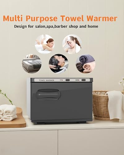 Towel Warmer, Hot Towel Warmers Spa, 8L Professional Mini Towel Warmer, Towel Warmer for Facials. (Black)