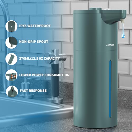 Automatic Soap Dispenser Touchless, Modern, Kitchen & Bathroom, Hands-Free, Adjustable Volume, Long Battery Life, Compatible with Thick & Thin Soap, Easy for Toddlers, Clog-Free, Green - color: Matte Green