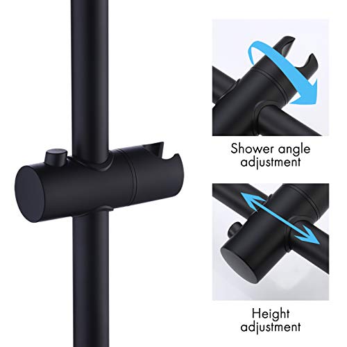 KES Shower Slide Bar for Bathroom with Adjustable Handheld Shower Holder Wall Mount SUS 304 Stainless Steel Matte Black, F204-BK