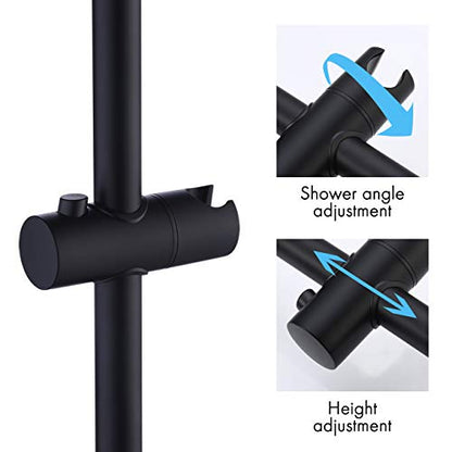 KES Shower Slide Bar for Bathroom with Adjustable Handheld Shower Holder Wall Mount SUS 304 Stainless Steel Matte Black, F204-BK