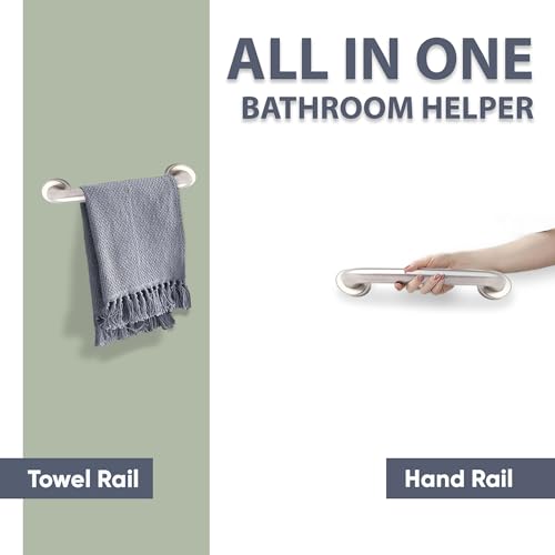 Grab Bar for Bathtub Shower - 1.5" Dia. / Stairs Bed Toilet Bathroom / Stand Assist & Safety Handrail / 304 Stainless Steel / Smooth Grip / 12" - color: Stainless Steel, size: 12 in. Smooth Grip