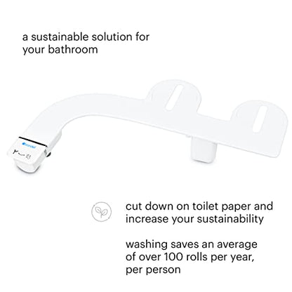 Brondell SS-150W SimpleSpa Thinline Essential Bidet Attachment for Toilet Seats with Adjustable Water Pressure, Side Arm Control, Thin Profile, White (Single Nozzle) - color: White Controls