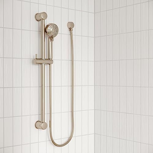 Pfister LG16-500 Holliston 1.75 GPM Multi Function Hand Shower Package - Includes Slide Bar, Hose, and Wall Supply - Brushed Nickel - color: Brushed Nickel
