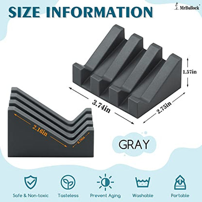 Self Draining Silicone Soap Dish Holder Waterfall Tray, 1 Pack Grey | Waterfall design drains fast to keep soap dry, non-slip silicone base anti slide, soap saver for bathroom & kitchen - color: Grey, size: 1