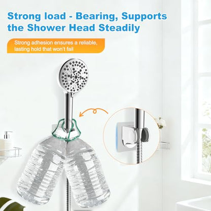 Hibbent 2 Pack Shower Head Holder - Strong Adhesive, Waterproof, Height Adjustable, Wall Mount, No Drilling, Chrome Finish - size: 2 Pack, style: Chrome