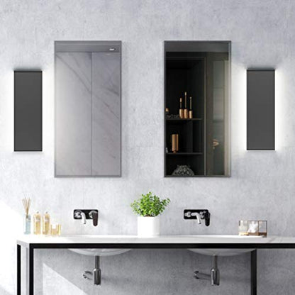 Aipsun 15.8in Black Modern Vanity Light Up and Down LED Vanity Light for Bathroom Wall Lighting Fixtures (White Light 5000K) - color: White Light Black, size: 15.8 inch, style: 5000K