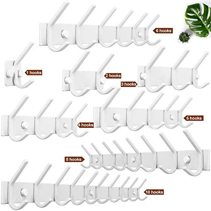 WEBI Coat Rack Wall Mount,Coat Hooks Wall Mounted,Coat Hanger Wall,Hook Rack Rail,3 Hooks for Hanging Coats,Hats,Jacket,Clothes,White - size: 3 Hooks