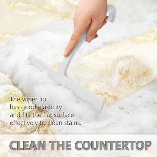 10" One-Piece Silicone Squeegee, Shower Window Car White - color: White, size: 10
