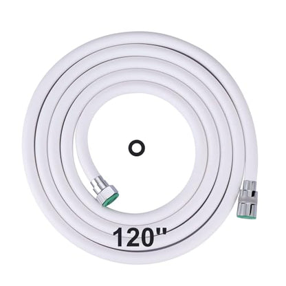 Shower Hose, 120 Inches Extra Long Shower Head Hose Extension for Bathing Toilet Cleaning Dogs Bathroom Bathing White Handheld Shower Hose - color: White, size: 120inch