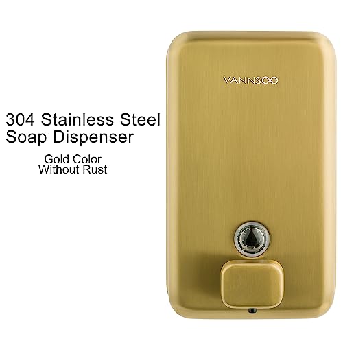 Wall Mounted Commercial Soap Dispenser Bathroom, Vertical Gold | 1200ml 40oz Stainless Steel Liquid Hand Sanitizer Dispenser - color: Vertical Gold