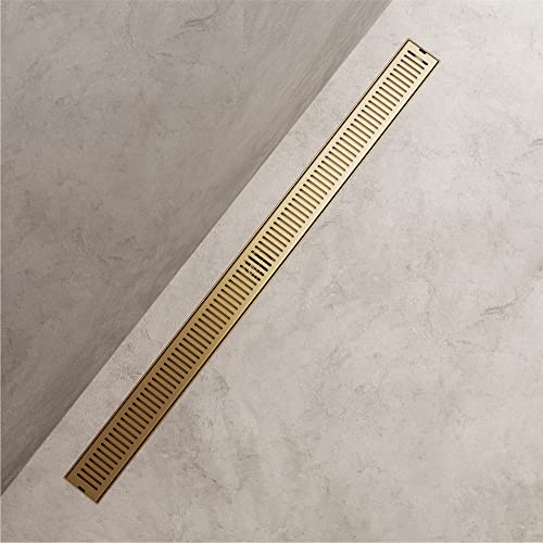 VIGO Elan 36 in. Linear Shower Drain in Matte Brushed Gold - VG07003MG - color: Matte Brushed Gold, size: 36 in.