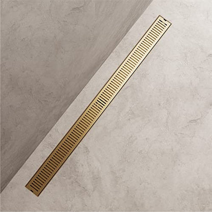 VIGO Elan 36 in. Linear Shower Drain in Matte Brushed Gold - VG07003MG - color: Matte Brushed Gold, size: 36 in.