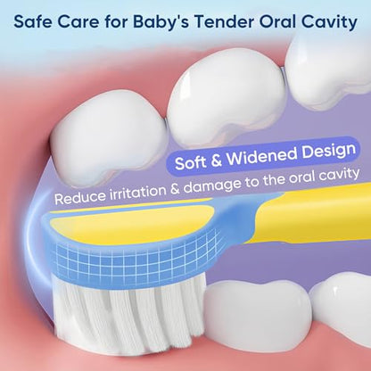 EASICUTI Soft Toddler Toothbrushes, Efficient 3 Sided Toothbrush, Baby Toothbrush 12 Months and up, Infant Tooth brush, Toddler Training Tooth brush for Ages 1-8 Years, Cleans All Sides-8 Pack, Patent - size: 1 Count (Pack of 8)