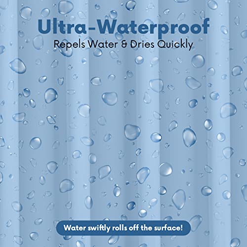 No Smell Shower Curtain Liner 72x72 Light Blue - PEVA Plastic Shower Curtain for Bathroom, PVC-Free Waterproof Blue Shower Liner with Metal Grommets and Magnet-Weighted Bottom Hem - Washable Liner - color: Light Blue