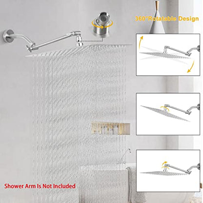 NearMoon Rain Shower Head, High Flow Stainless Steel Square Rainfall Shower, High Pressure Design, Awesome Shower Experience Even At Low Water Flow (10 Inch, Brushed Nickel) - color: Brushed Nickel, size: 10 Inch Square