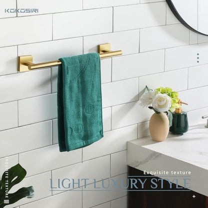KOKOSIRI Hand Towel Bar Bathroom Towel Holder for Bath Kitchen Cabinet Towel Rails 16 Inch Brushed Gold Stainless Steel B4005BG-L16 - color: Brushed Gold, size: 16-Inch