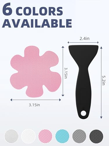 Secopad Bathtub Stickers Non-Slip, Safety Shower Treads Adhesive Appliques with Premium Scrape (Pink) - color: Pink
