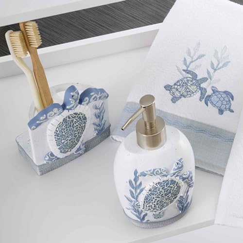 Avanti Linens - Accessory Set, Resin Tumbler, Toothbrush Holder, Soap Dish & Lotion Pump, Durable Bath Decor (Caicos Collection) - size: 4pc Accessory Set