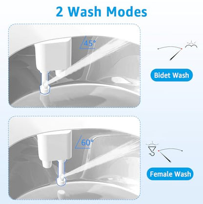Aünsffer Bidet Toilet Attachment,Non-Electric 3 Wash Modes, Adjustable Water Pressure, Cold Water, White - color: White