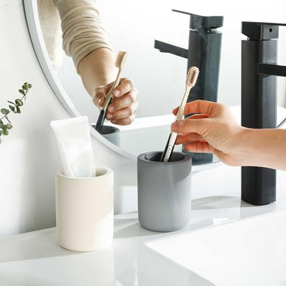 Drying Stone Toothbrush Holders, Diatomite Quick Drying Electric Toothbrush Organizer for Bathroom, Light Grey - color: Light Grey