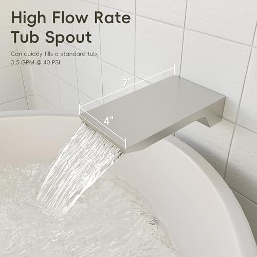 Gabrylly Shower System with Tub Spout, Wall Mounted Tub Shower Faucet Set for Bathroom with High Pressure 10" Rain Shower head and 3-Setting Handheld Shower Head Set,Brushed Nickel - color: brushed nickel 01