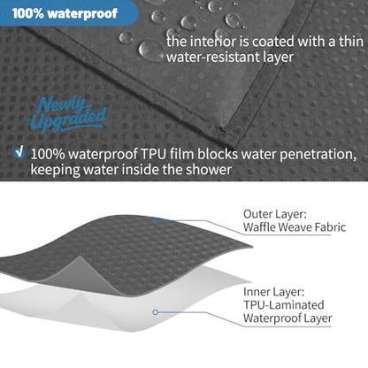 2-in-1 Waterproof Fabric Shower Curtain - No Separate Liner Needed, Hotel-Style Waffle Weave, Effortless Cleaning & Washable Bathroom Shower Curtain Set,72Wx78H,Chocolate Grey - color: Chocolate Grey, size: 72"W x 78"L (Pack of 1)