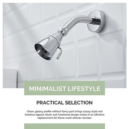 Angle Simple Shower Head High Pressure, Brass Shower Sprayer G 1/2, Chrome | High Flow Rinsing, Swivel Joint to Change Position, Adjustable Lever for Gentle Stream, Use in Bathroom or Outdoor - color: Chrome