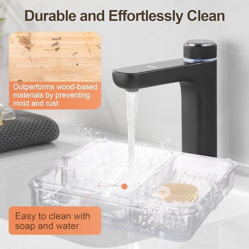 Expandable Drawer Organizer, Adjustable Shallow Tray, 11" to 19" Width | 1.97" Height, Clear Plastic Storage, For Bedroom/Living Room/Kitchen/Bathroom/Office, Cosmetic/Tools/Cutlery/Stationery