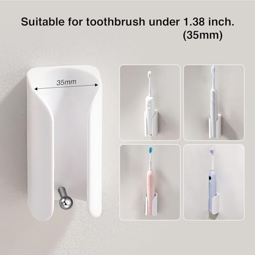 Electric Toothbrush Holder for Bathroom, Wall-Mounted Toothbrush Stand with Self-Adhesive, Compact Bathroom Caddy for Electric Toothbrushes (White-4pcs) - color: White-4pcs