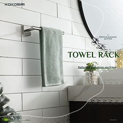 KOKOSIRI Towel Holder Brushed Nickel Bathroom Accessory Hand Towel Bars Wall Mounted Kitchen Cabinet Paper Holder Stainless Steel 2 Pack, B3008BR-P2 - color: Brushed Nickel, size: 2 Pack