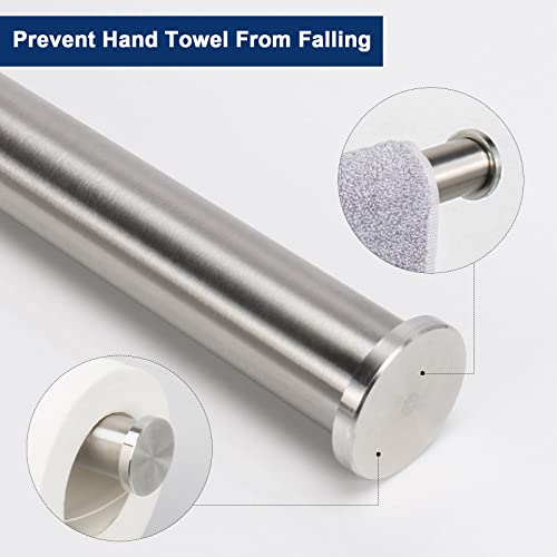 NearMoon Bath Toilet Paper Holder+ Hand Towel Holder, 2 Pieces Bathroom Hardware Set- Premium 304 Stainless Steel Toilet Roll Holder and Towel Rack Wall Mounted for Kitchen (Brushed Nickel) - color: Brushed Nickel