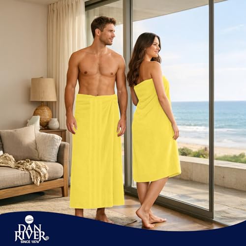 DAN River 2 Pack Bath Sheets Extra Large 35x70, Large Bath Towels for Adults, XL Oversized Heavy Duty Towel Set, 600 GSM 100% Ring Spun Cotton, Soft Quick Dry, Yellow - color: Yellow