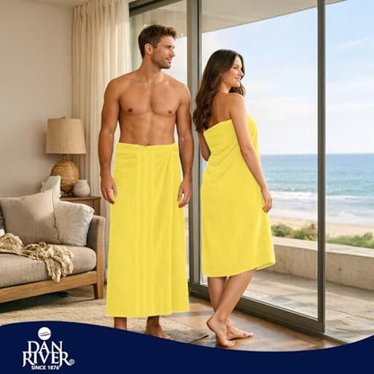 DAN River 2 Pack Bath Sheets Extra Large 35x70, Large Bath Towels for Adults, XL Oversized Heavy Duty Towel Set, 600 GSM 100% Ring Spun Cotton, Soft Quick Dry, Yellow - color: Yellow