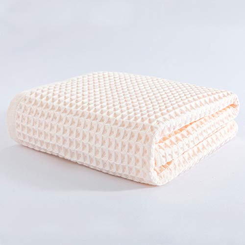Cotton Material Waffle Bath Towel Soft Absorbent Towel for Bathroom Hotel Household Quick Drying(Light Pink 34 x 74cm) - size: Light Pink 34 x 74cm