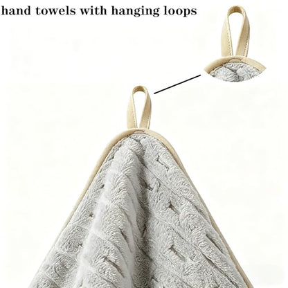 3 Pack Microfiber Hand Towels for Bathroom with Hanging Loops Quick Dry Small Towel Set for Bathroom Kitchen 14 x29.6inch (Gray) - color: Gray