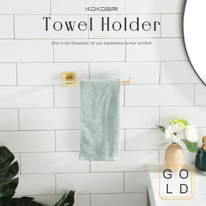 KOKOSIRI Bathroom Towel Bar Wall Mount Hand Towel Holder Hanger for Bathroom Storage and Organization Wall Mount, Brushed Gold Stainless Steel B3006BG - color: Gold