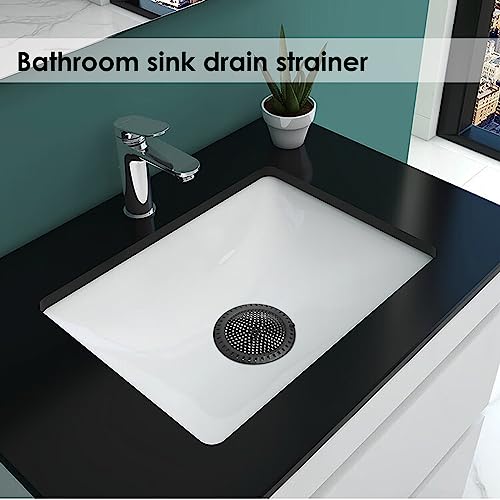 Huntonry Hair Catcher Shower & Tub Drain Protector, Bathtub & Sink Drain Strainer, Flat & Round, Black - color: Black
