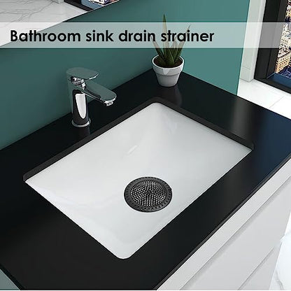 Huntonry Hair Catcher Shower & Tub Drain Protector, Bathtub & Sink Drain Strainer, Flat & Round, Black - color: Black