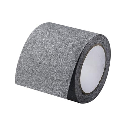 PVC Antislip Floor Tape Strips Roll with Adhesive Backing for Enhances Safety Stair Step Bathroom and Kitchen Waterproof - color: Gray