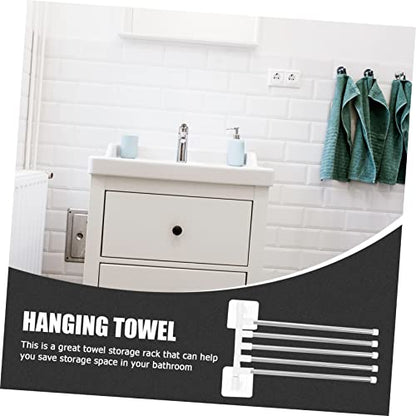 Homoyoyo Nail Wall Mounted Rotating Towel Rack Bar Stainless Steel Storage Shelf Easy Installation Space Saving Bathroom Organizer with Durable Elegant Design
