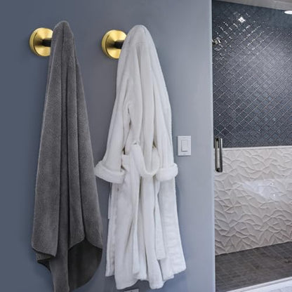 NearMoon Bath Towel Hooks- SUS 304 Stainless Steel Robe Hook Holder, Heavy Duty Coat Hook for Bathroom Livingroom Hotel Kitchen Garage, Wall Mounted (Black Gold, 4 Pack) - color: Black Gold, size: 4 Pack