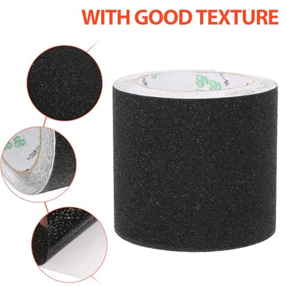 Anti-slip Stair Tread Tape Non-slip Adhesive Floor Protection Tape Waterproof Wear-resistant Black 10cm X 5m for Bathroom and Stair Safety