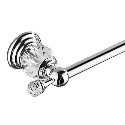 WINCASE Chrome Towel Bar 24 Inch, Adjustable Crystal Towel Rack, Silver Single Towel Holder for Bathroom Wall Mounted Modern - color: Chrome Towel Bar
