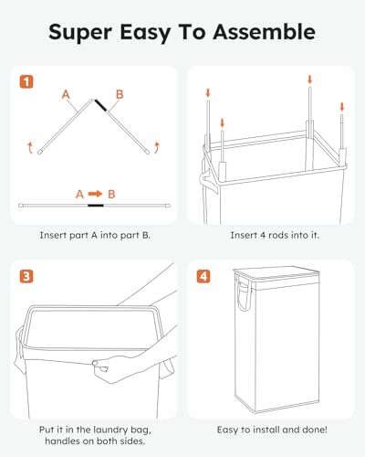 SOLEDI Slim Laundry Hamper with Lid, Narrow Laundry Basket with Removable Bags, Dirty Clothes Hamper with handle, Small Hamper perfect for Laundry room, Bathroom, Bedroom, Small spaces. 70L Beige - color: Off-White, size: 70L