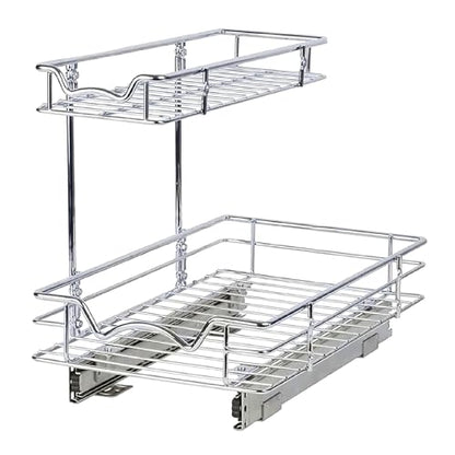 HOLDN’ STORAGE Under Sink Organizers and Storage, 11" W x 18" D x 15" H | 2-Tier Under-Sink Organizer, Full-Extension Slides, Keeps Cleaning Supplies, Bottles & Essentials Easy To Reach - size: 11" W x 18" D