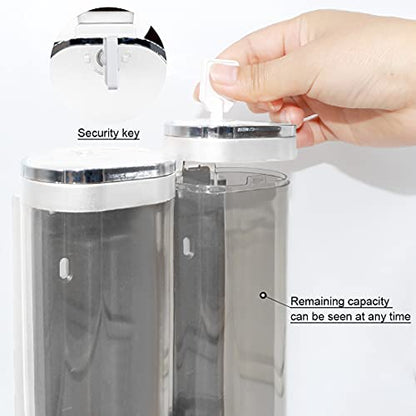 1-Chamber Soap Dispensers Wall Mount,400ml Bathroom Shower Pump Dispenser,Press Manually Lotion Shower Soap Dispenser Usefor Home,Bath,Kitchen,Hotels,Restaurants(White) - color: White, size: 1 Chamber