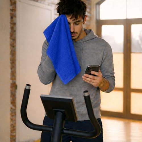Fingertip Hand Towel | Absorbent |11x18 | Terry Velour Premium Washcloths, Bathroom use, 100% Cotton, Face, fingertip, Soft, Guest Towels (Pack of 4) (4, Royal Blue) - color: Royal Blue