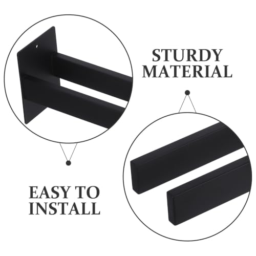 ibasenice Double Rod Wall Mounted Towel Rack Black Stainless Steel Hand Towel Stand with Dual Rod Design for Bathroom and Kitchen, Sleek Modern Elegance with Included Tools and Instructions